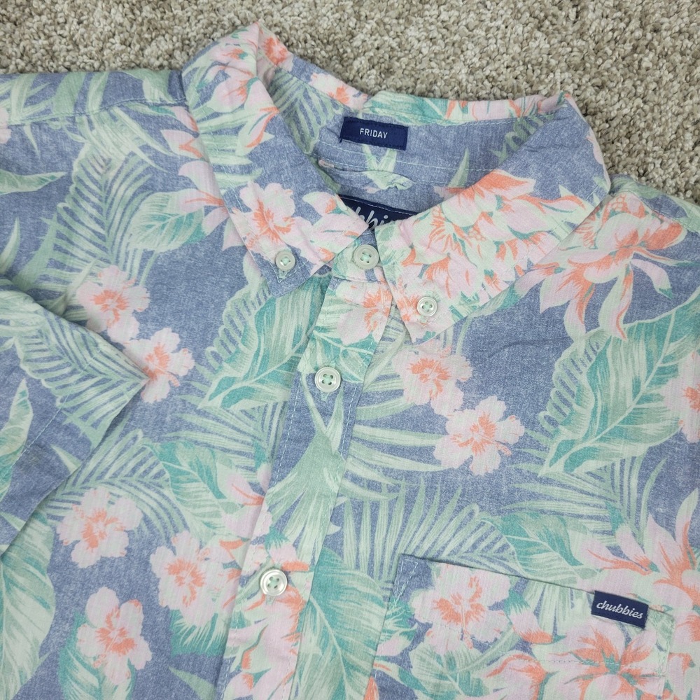 Chubbies Friday Mens Medium Multicolor AOP Floral Button Down Short Sleeve